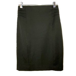 Express Skirt Lined Pencil Side Pleat Detail Size 00 Black